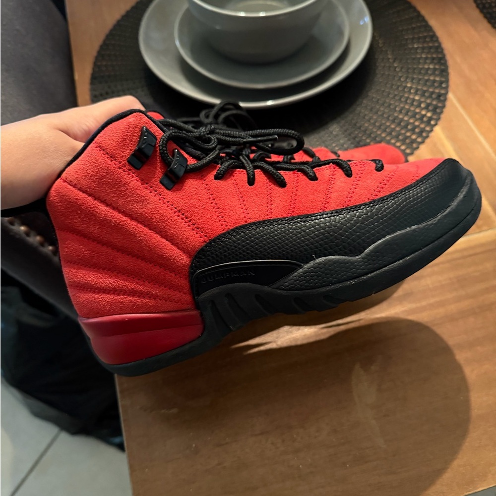 Red and Black High-Top Sneakers